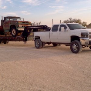 Duramax hauling grain truck