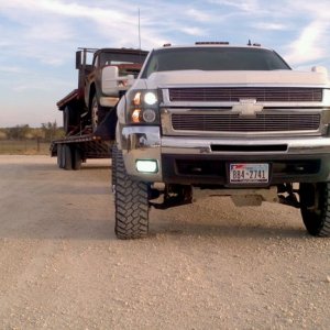 Duramax hauling grain truck