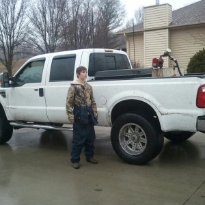 Little boy and big truck