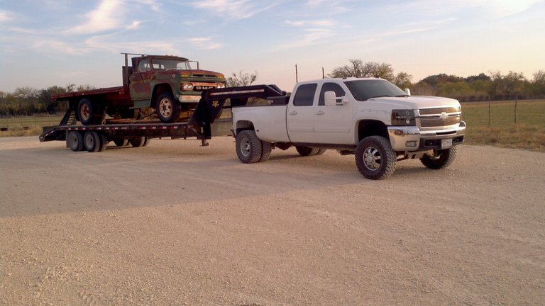 Duramax hauling grain truck